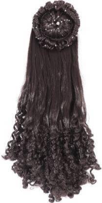 SAMYAK Designer Juda/Bun Instant party hairstyle with curly hair attach with bun Hair Extension