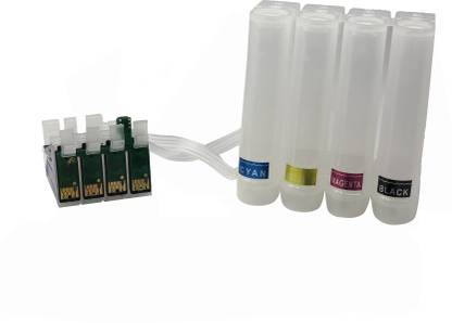 UV T1431/32/33/34EMPTY CIS SYSTEM WITH AUTO RESET CHIP (ARC) FOR USE IN ME 20/ME 320/ME 620/ WF 7511 / WF 7011 Black + Tri Color Combo Pack Ink Cartridge