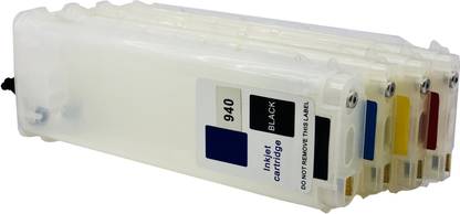 UV 940 (C/M/Y/B) EMPTY REFILLABLE CARTRIDGE WITH AUTO RESET CHIP (ARC) FOR USE WITH HP 8000 Black + Tri Color Combo Pack Ink Cartridge