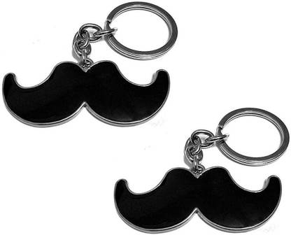 Stylewell Set Of 2 Pcs Stylish Mustache Macho Mooch Metal Keychain Key Chain