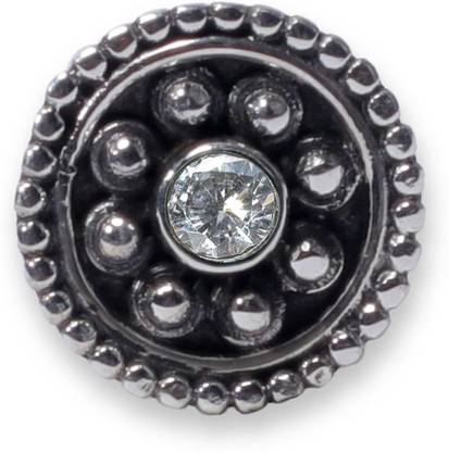 jsaj Zircon Sterling Silver Plated Sterling Silver Nose Stud