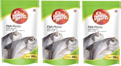 Double Horse Fish Pickle - 200 g (Pack of 3)| Non-Veg Pickle Fish Pickle