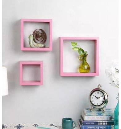 Craftylook Square Floating Cube Wall Shelf Storage Wall Shelves Shelf Cube MDF (Medium Density Fiber) Wall Shelf