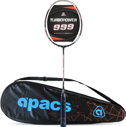 apacs Turbo Power 999 (Full Graphite, 30LBS) Black, White, Silver Unstrung Badminton Racquet