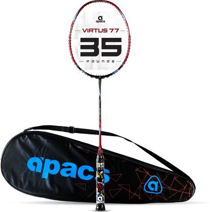 apacs Virtus 77( Full Graphite, 35 LBS) Red Unstrung Badminton Racquet