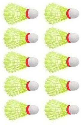 CTC CREATION Pack of 10 Practice Badminton Shuttlecock Plastic Shuttle Plastic Shuttle  - Yellow