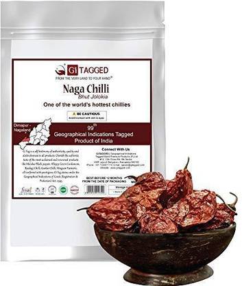 GiTAGGED Naga Chilli Ghost Dry Red Chilli ( Bhut Jolokia )