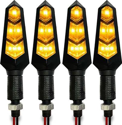 Autofledge Set of 4 Bike Front, Side, Rear SMD Flip LED Light Indicator Turn Signal Light for Bike Indicator Light Motorbike LED (12 V, 10 W)