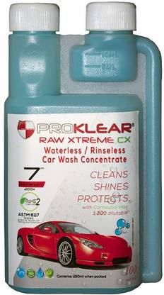 ProKlear Waterless Dry Car Wash Concentrate Dilutable 200 Times RAW Xtreme CX Carnauba Wax Rinseless/Waterless Auto Wash Concentrate Car Washing Liquid