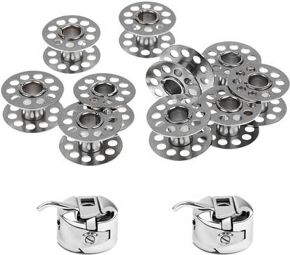 Lace styles KAV3050 Pack of 10 Bobbins 2 Bobbin Case for hand sewing machines Metal Bobbins Metal Bobbins (Pack of 12) Metal Bobbins