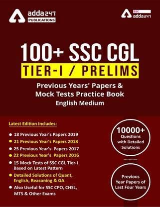 100 SSC CGL Books For Tier-I Previous Year Question Papers | English Medium Book