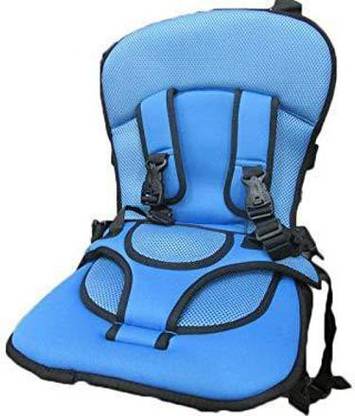 JRS TRADERS Adjustable Baby Car Cushion Seat with Safety Belt Multi-function BLUE and BLACK Forward Facing Car Seat Car baby carrier safety Belt bag and Kids Baby Carrier Comfortable Support Baby Car Seat