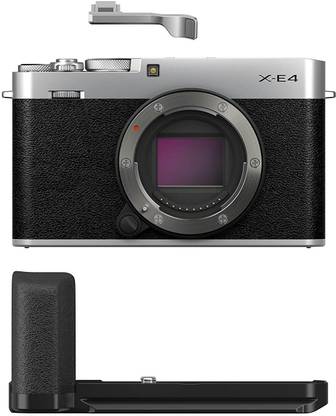 FUJIFILM X-Series X-E4 Mirrorless Camera Body with Accessories - Metal Hand Grip (MHG-XE4) and Thumb Rest (TR-XE4)
