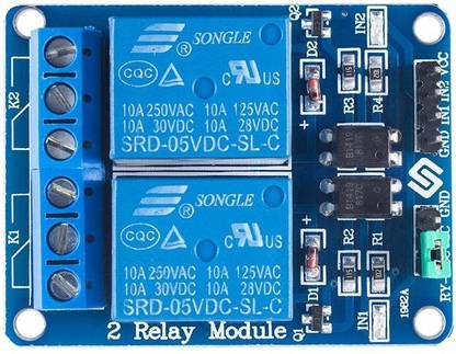 ROBOTONICS INDIA 5V 2 Channel Relay Module With Optocoupler Micro Controller Board Electronic Hobby Kit