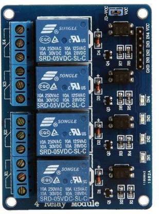 ROBOTONICS INDIA 4 Chanel Relay module for Arduino, 8051,AVR, PIC, ARM and other microcontroller DIY Projects Motor Control Electronic Hobby Kit