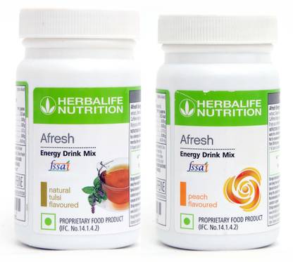 HERBALIFE Afresh Energy Drinks Mix Tulsi + Peach Flavour (1+1 ) Energy Drink