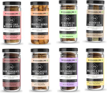 NutriSnacksBox High Protein Healthy Snacks Combo (Pack of 8) Combo