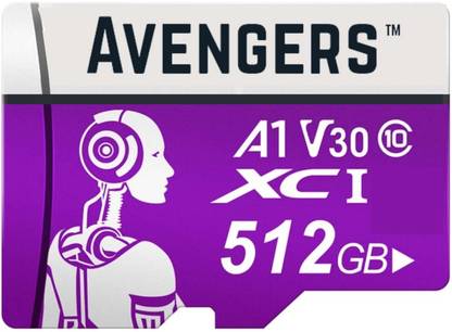 Avengers Max Data XFCBNNH CANVA 4 512 GB MicroSD Card Class 10 40 MB/s  Memory Card Compatible with Gaming Console, Camera, Tablet, Mobile, Computer, Gaming Console