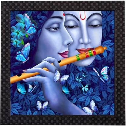 दर्श क्राफ्ट Radha Krishna Photo Frame डिजिटल रीप्रिंट 9 inch x 9 inch पेंटिंग