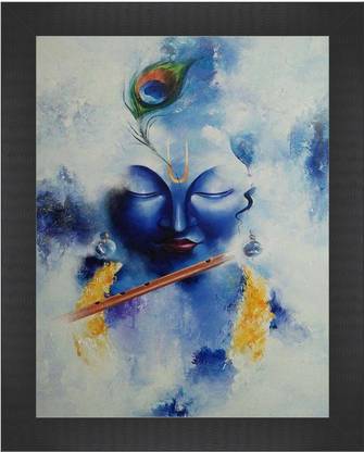 Darsh Craft Kanha Ji Photo Frame Digital Reprint 10 inch x 8 inch Painting