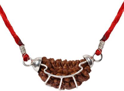 3SIX5 1 Mukhi Rudraksha / Ek Mukhii Rudraksha Silver Pendant With Lab Certificate Silver Wood Pendant