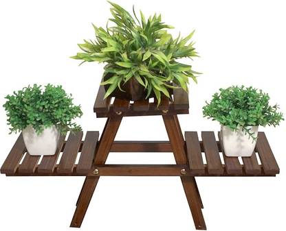 Dime Store Wooden Plant Stand For Balcony-3 Tier Plant Container Set