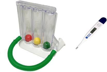 Sahyog Wellness Respiratory Lung Exerciser - Three Breathing Exerciser with Digital Thermometer 1 Respiratory Exerciser