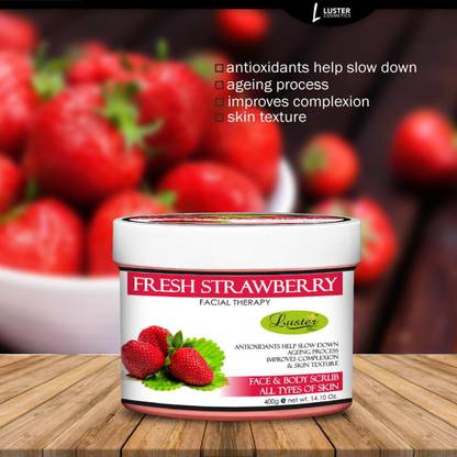 Luster Fresh Strawberry Face & Body Scrub, Improves Complexion, For Unisex Scrub