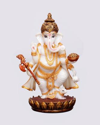 Sri Krishna Culture Large Ganesh Ji Murti Ganpati God Idol Figurine Decorative Showpiece  -  20.32 cm