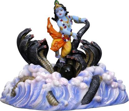 Sri Krishna Culture Kaalia Krishna Murti Depicting Krishna and Kaalia God Idol Decorative Showpiece - 19.1 cm