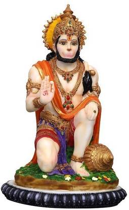 Sri Krishna Culture Big Hanuman Ji Murti in Aashirwad Pose God Idol Decorative Showpiece - 21 cm