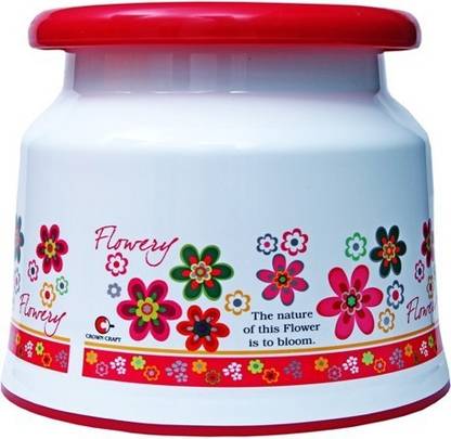 ARISERS Plastic Bathroom Stools with printed Floral design (Reddish Pink) Kitchen Stool