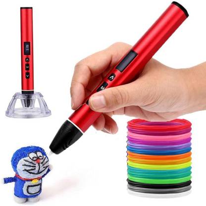 3IdeaTechnology A3 3D Printing Pen Professional | 1.75mm Diameter | Strong Metal Body | OLED Display | Supports PCL / PLA /ABS Filament (Red) 3D Printer Pen