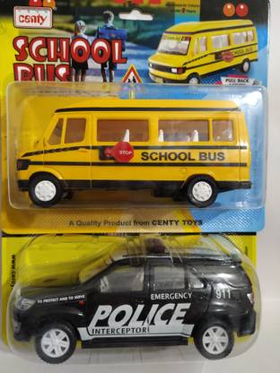 centy CAR & SCHOOL BUS Combo pack of 2