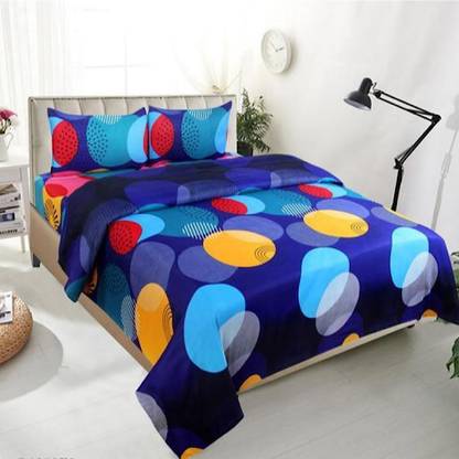 shopgallery 144 TC Polycotton Queen Polka Flat Bedsheet