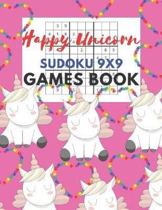 Happy Unicorn Sudoku 9x9 Games Book