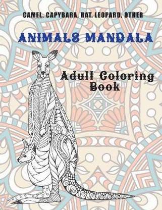 Animals Mandala - Adult Coloring Book - Camel, Capybara, Rat, Leopard, other