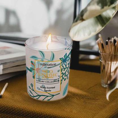Silly Sale Soy Wax Scented Candle in Glass Jar for Home Fragrance and Home Decoration (25H Burn Time) (AXW2040-A) Candle
