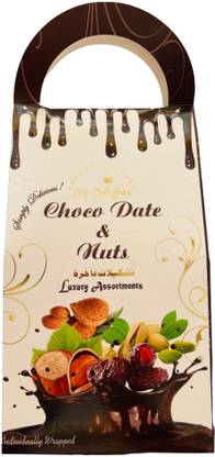 UAE Delights Dark & Milk Chocolate Covered Dates With Assorted Nuts 180g Truffles