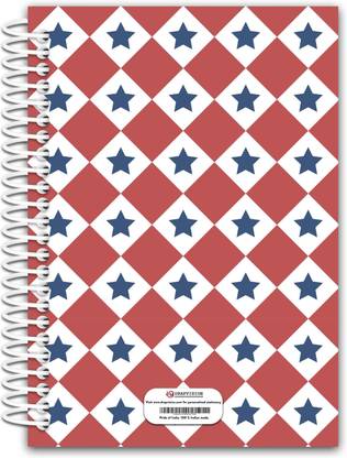 Drapvision Premium A4 Spiral Notebook, Design: Red Checks A4 Notebook Unruled 400 Pages