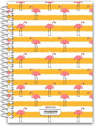 Drapvision Premium A4 Spiral Notebook, Design: Flamingo Park A4 Note Book Unruled 400 Pages