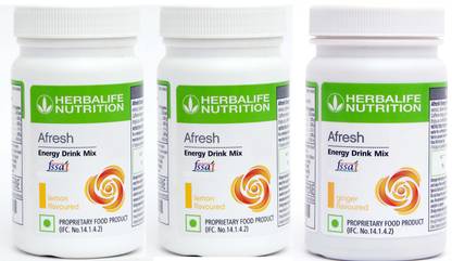 HERBALIFE Afresh Energy Drinks Mix afresh Lemon 2 pcs +1 pcs Ginger Flavour Energy Drink