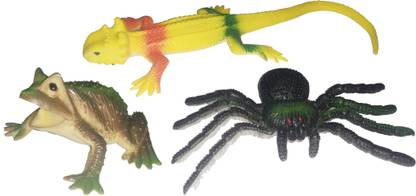 NOWAIT Chameleons Spider And Frogs Animals Soft Plastic & Rubber Multicolor Prank Toy for Kids And Children Prank Toy Gag Toy