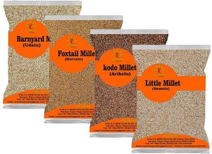 Value Life Kodo 250g ,(Arikelu), Little 250g (Samalu) , Barnyard 250g(Udalu), Foxtail 250g (Korralu) , (Pack Of 1kg) Mixed Millet