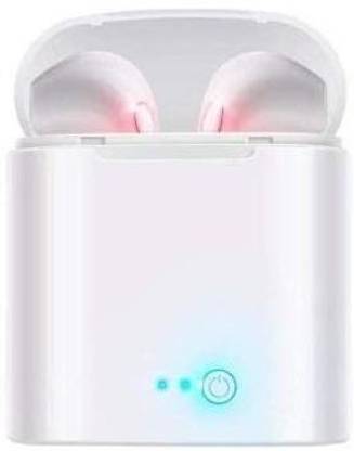 inpods TSV i7 Twins White One Touch Control Bluetooth Earphone Headset 4.2 Bluetooth 10 Meters Range Headset Design For Making Insta Reels,Tiktok Video,Youtube Vlogs Bluetooth