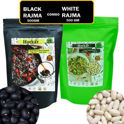 hotkar Organic White, Black Rajma (Whole) (Turtle Beans, Kidney Beans)