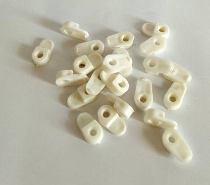 Hardware PVC Glass Corner Holder (White) 20 pcs Small 21 Shelf Bracket