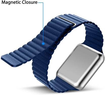 Gripp SPINZZ Genuine Leather Magnetic Smart Watch Strap Band for 42mm / 44mm Series 1/ Series 2/ Series 3/ Series 4/ Series 5/ Series 6 & SE with Waterproof Durable & Flexible - Sports Edition Smart Watch Strap - (Blue) Smart Watch Strap
