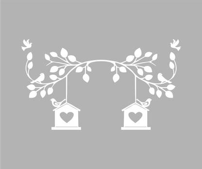 Decoration Designs 99 cm ' White Beautiful Stickers '' Decorative sticker (Pack of 1) Self Adhesive Sticker