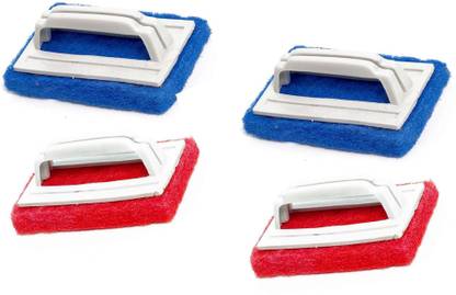 Ninki Fresh PRODUCTS Tile/Floor Cleaning Brush with Sponge Scrub Pad and Handle Brush with Holder